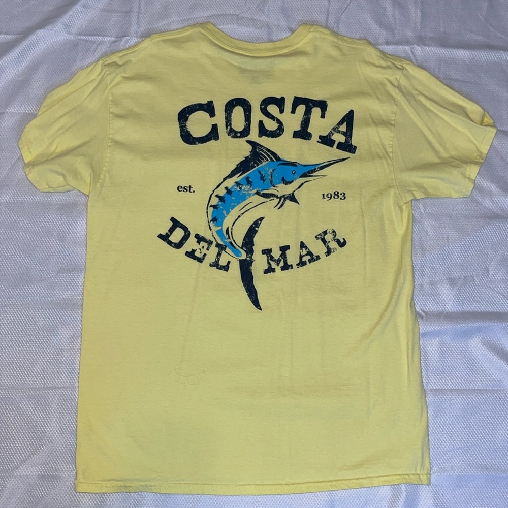 MENS COSTA TEE BRIGHT YELLOW SIZE LARGE. NEVER WORN.